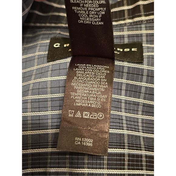 Crazy Horse Mens White & Black Grid Print Long-Sleeve Button-Down Shirt Large - Picture 15 of 16